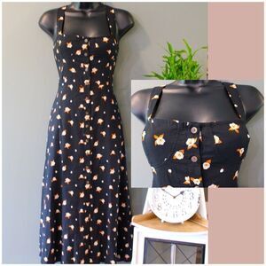 WeWoreWhat Harper Black Floral Midi Dress